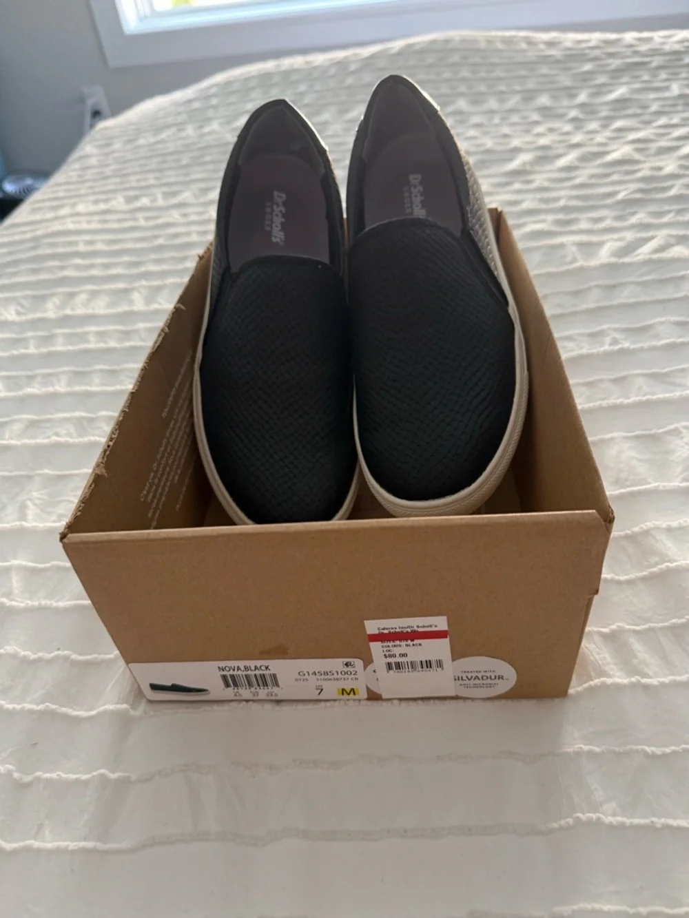 New!! Dr. Scholl's Black Slip-On Casual Sneakers size 7 - Picture 1 of 7